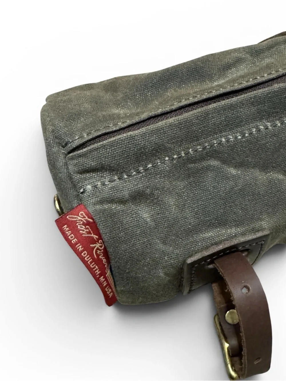 FROST RIVER Sawbill Trail Handlebar Bag - Waxed Canvas & Leather $70 Retail NWOT